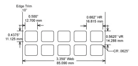 Identco TTL112-403-10 .50x.4375 Gloss White Polyimide Thermal Transfer Labels