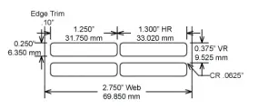 Identco TTL118-423-10 1.25x.25 Low Profile Gloss White Polyimide Thermal Transfer Labels
