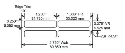 Identco TTL118-451-10 1.25x.25 ESD Semi-Gloss White Polyimide Thermal Transfer Labels