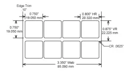 Identco TTL123-423-10 .75x.75 Low Profile Gloss White Polyimide Thermal Transfer Labels