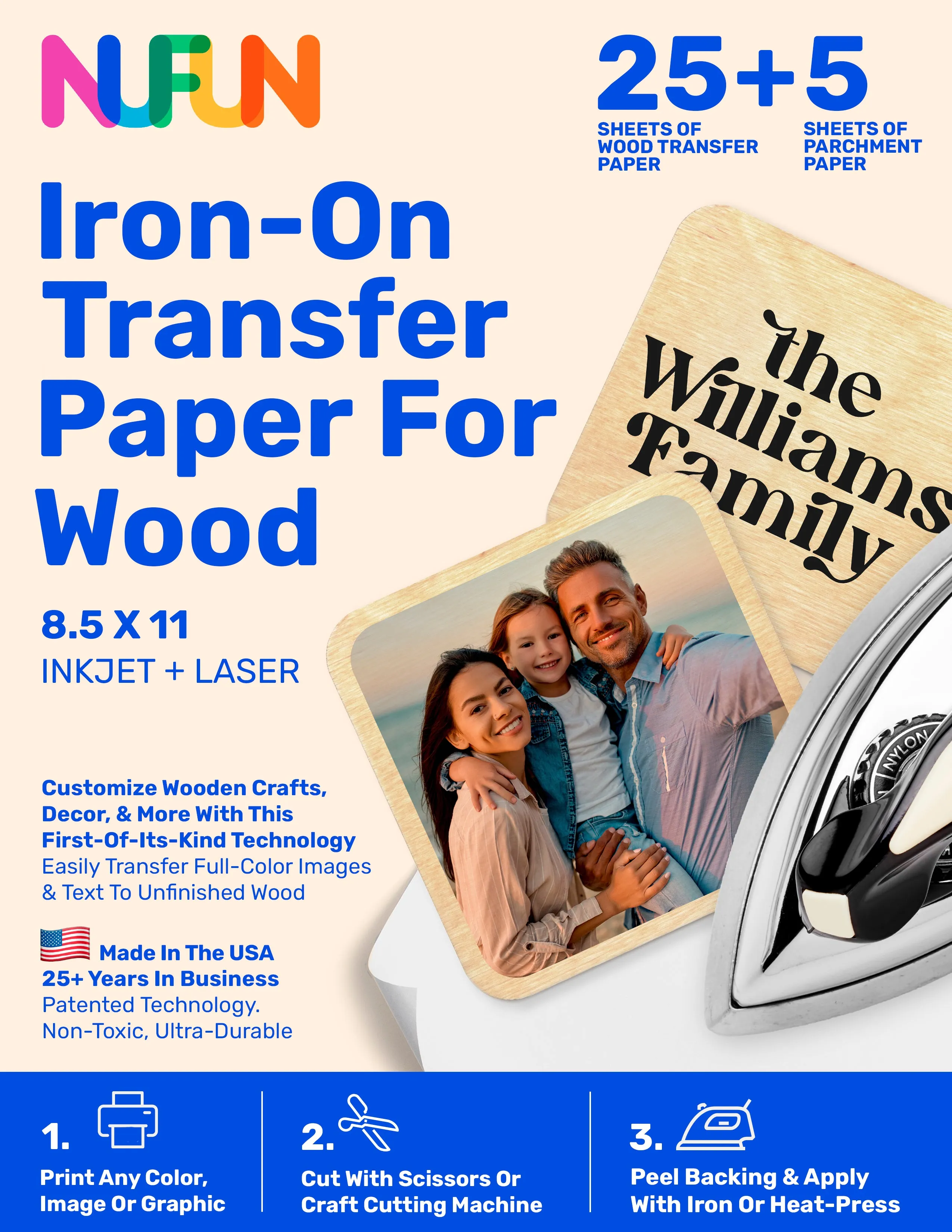 InkJet/Laser Printable DIY Wood Transfer Paper