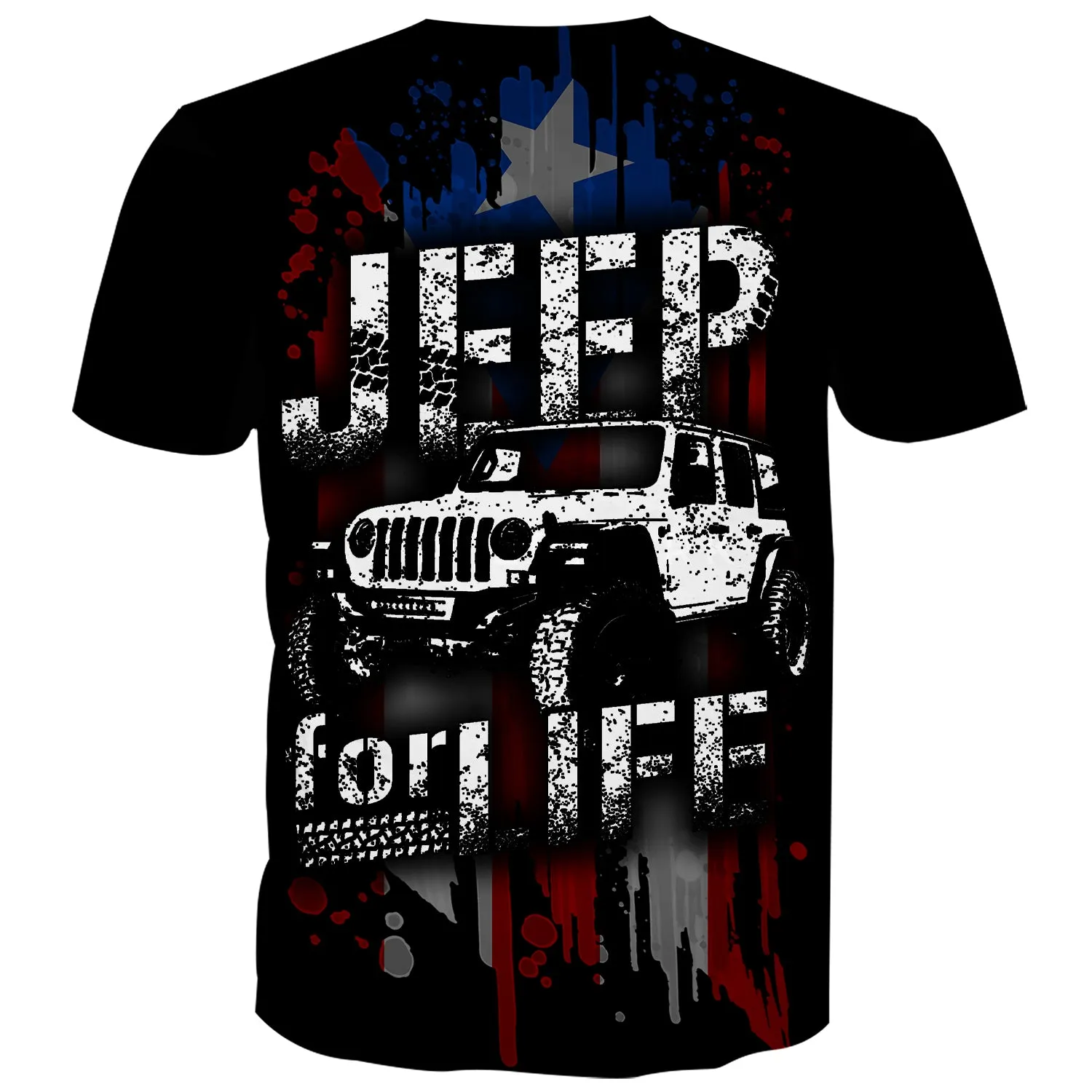 Jeep for Life - Puerto Rico Flag T-Shirt