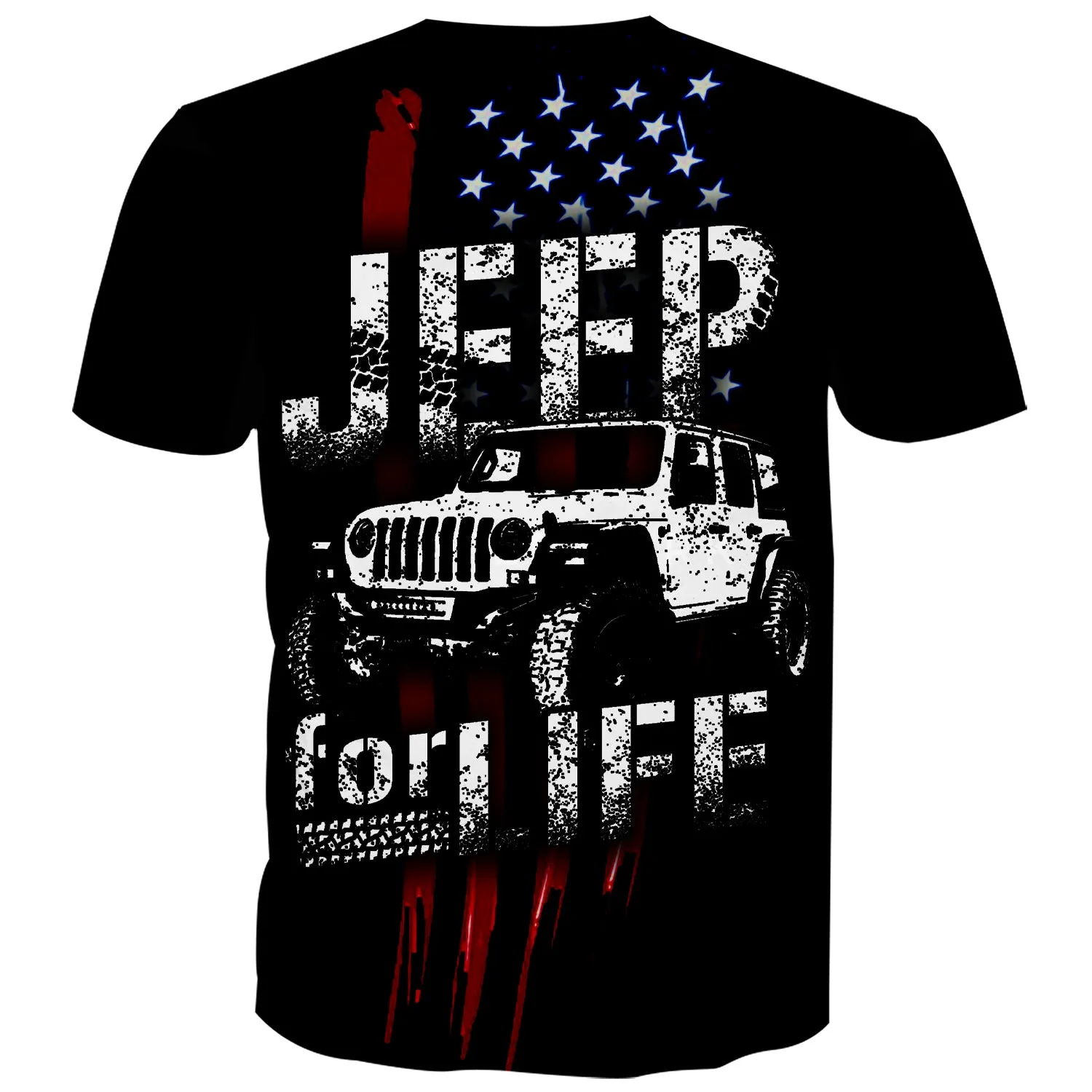 Jeep for Life - USA Flag T-Shirt