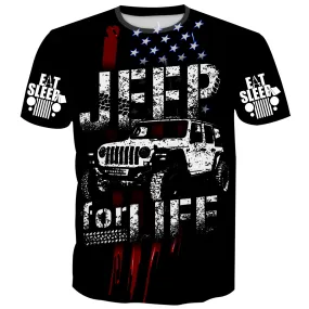 Jeep for Life - USA Flag T-Shirt