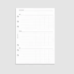 Kanban Task Tracker Planner Inserts