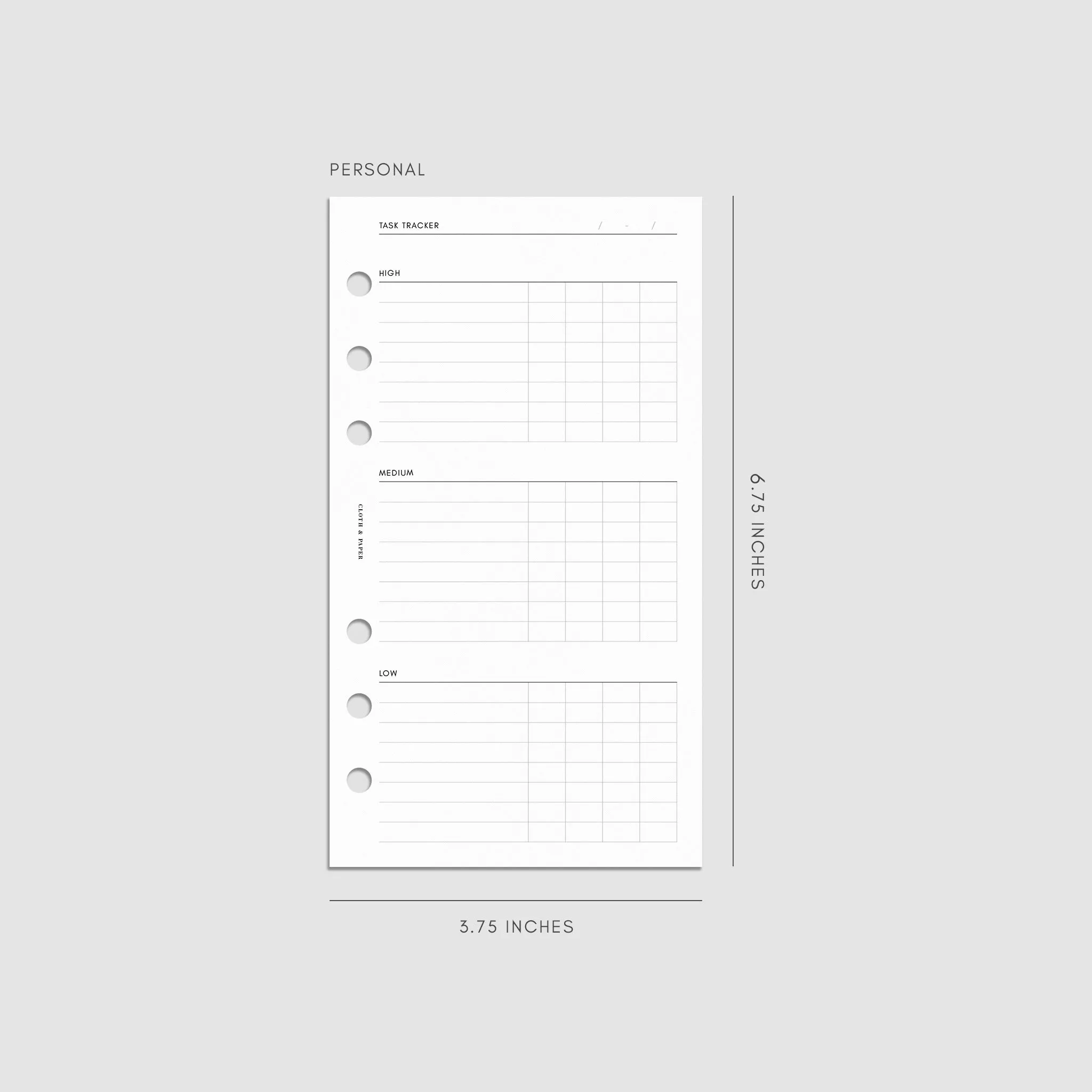 Kanban Task Tracker Planner Inserts