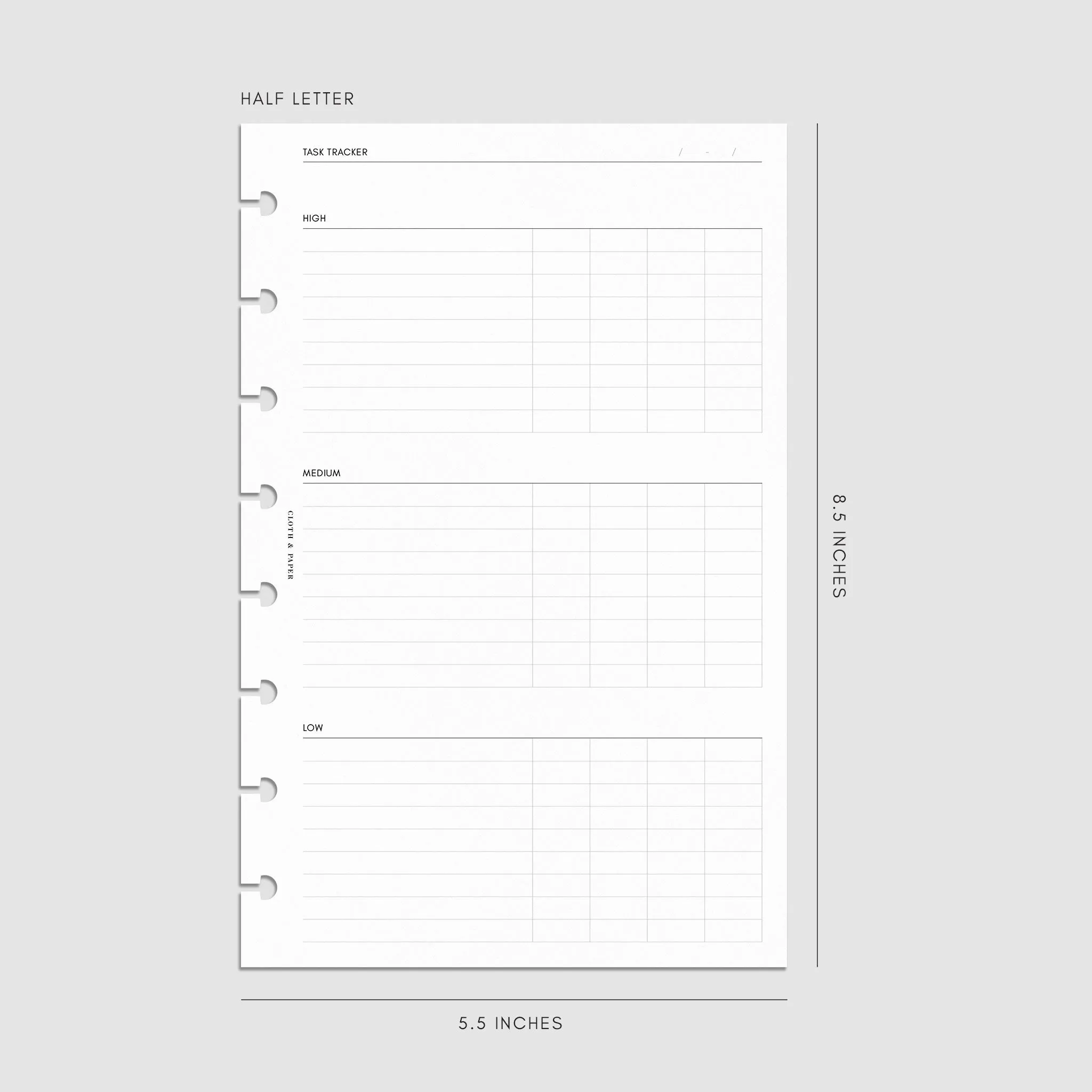 Kanban Task Tracker Planner Inserts