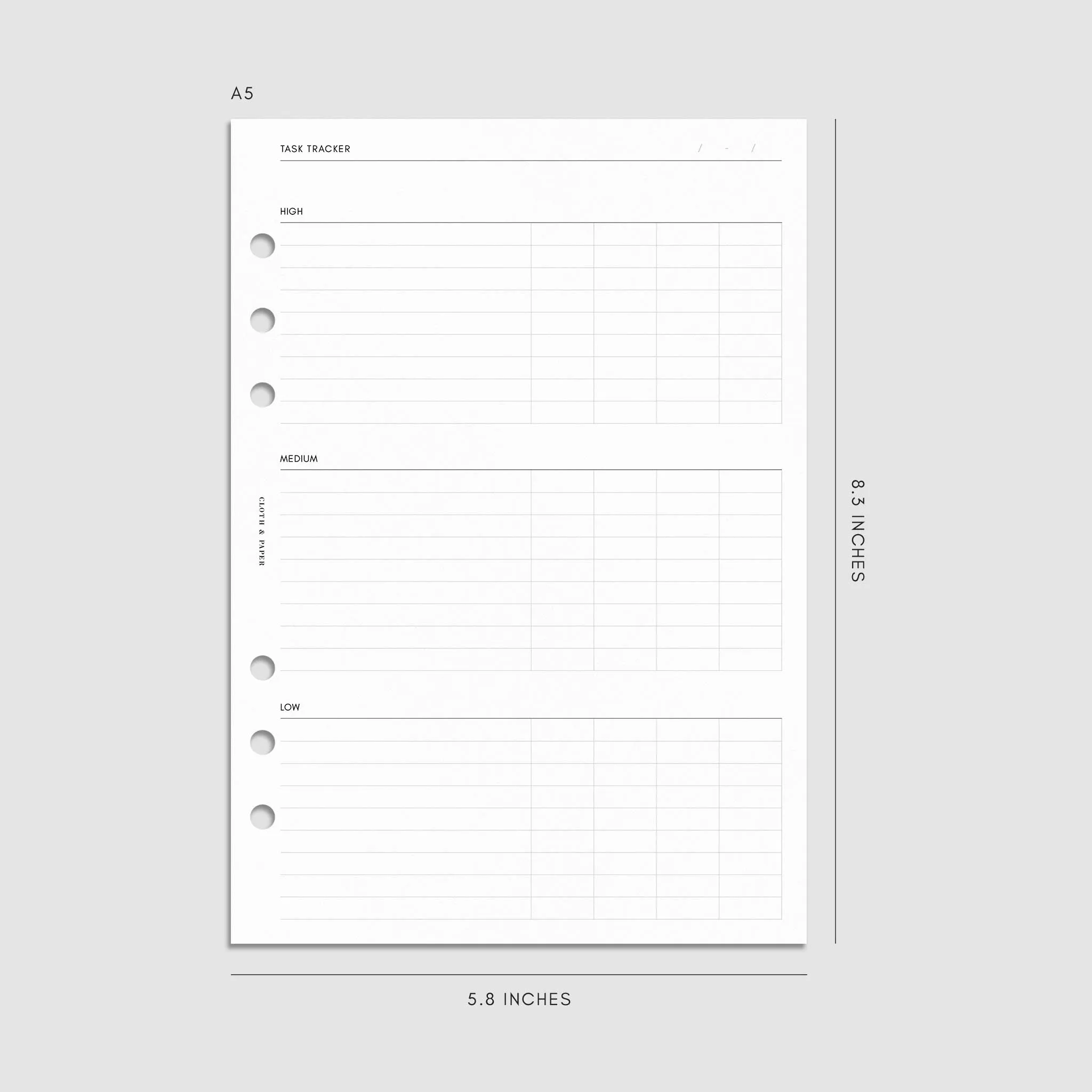 Kanban Task Tracker Planner Inserts