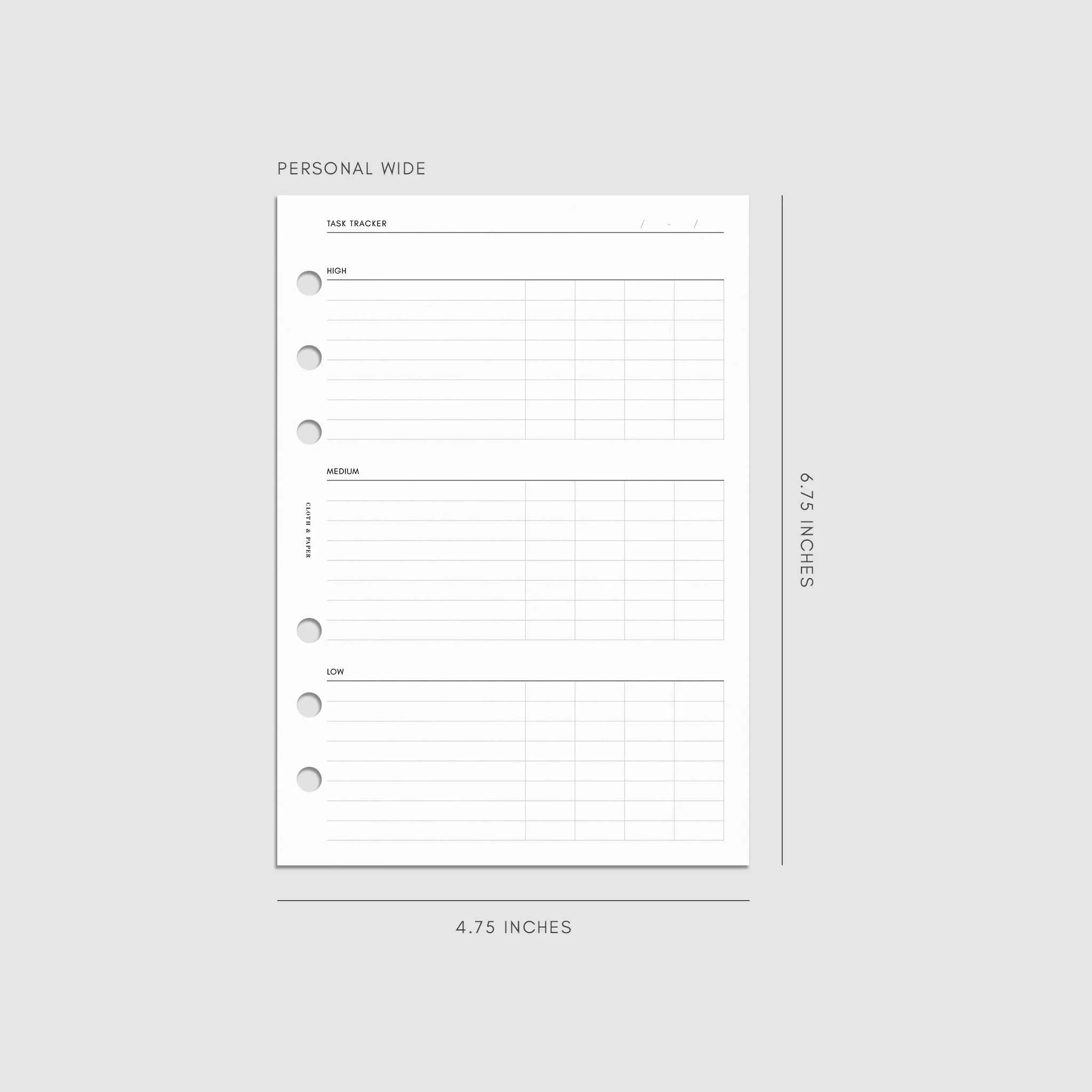 Kanban Task Tracker Planner Inserts