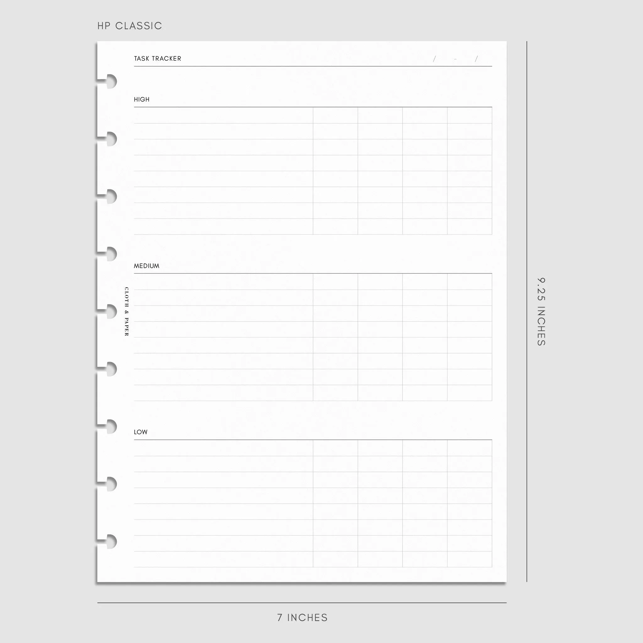 Kanban Task Tracker Planner Inserts