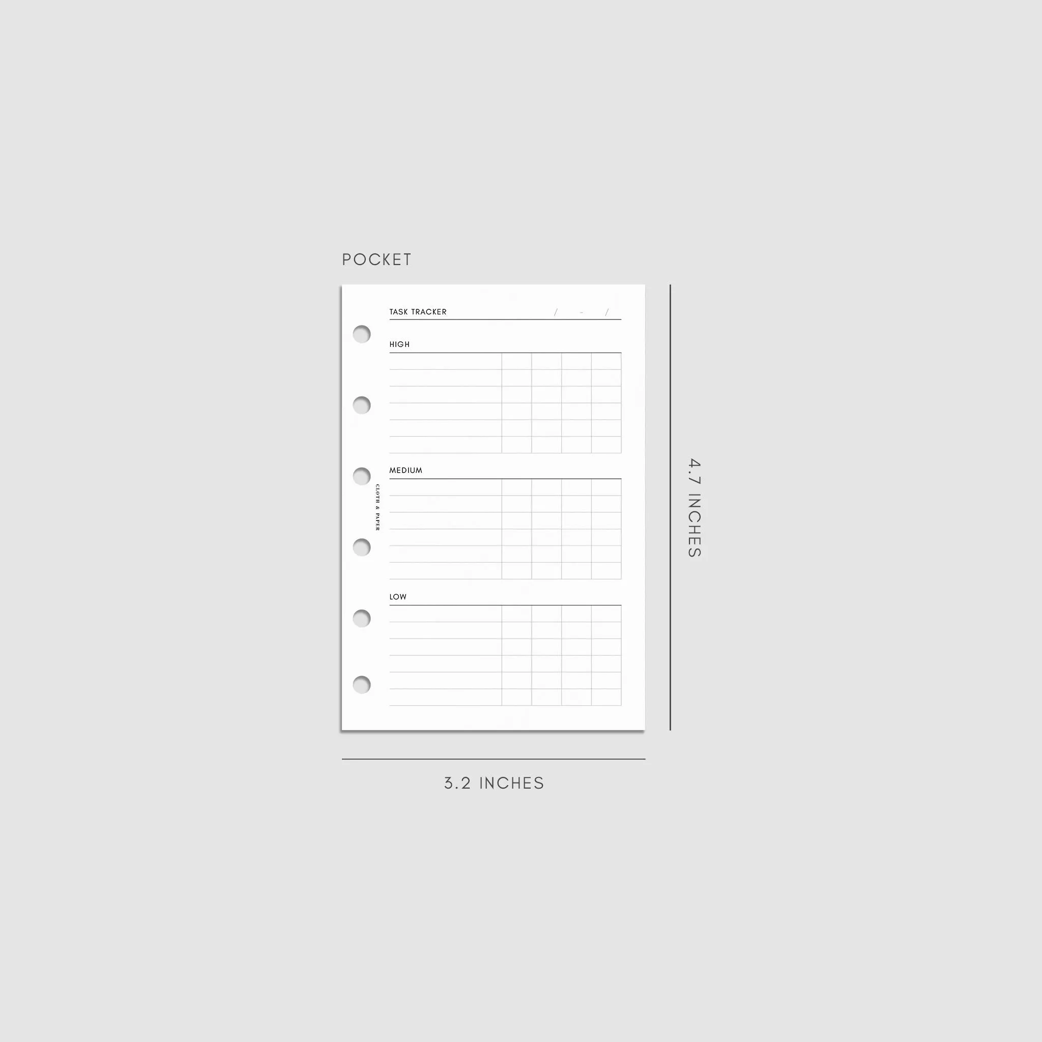 Kanban Task Tracker Planner Inserts