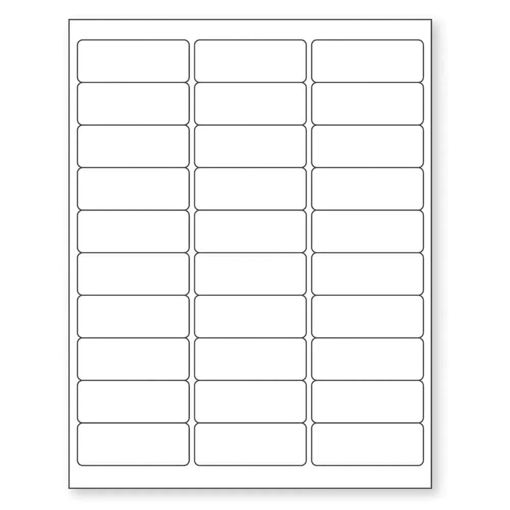 Laser Labels - White - 2-5/8" x 1" - 30 / Sheet - 7,500 / Case