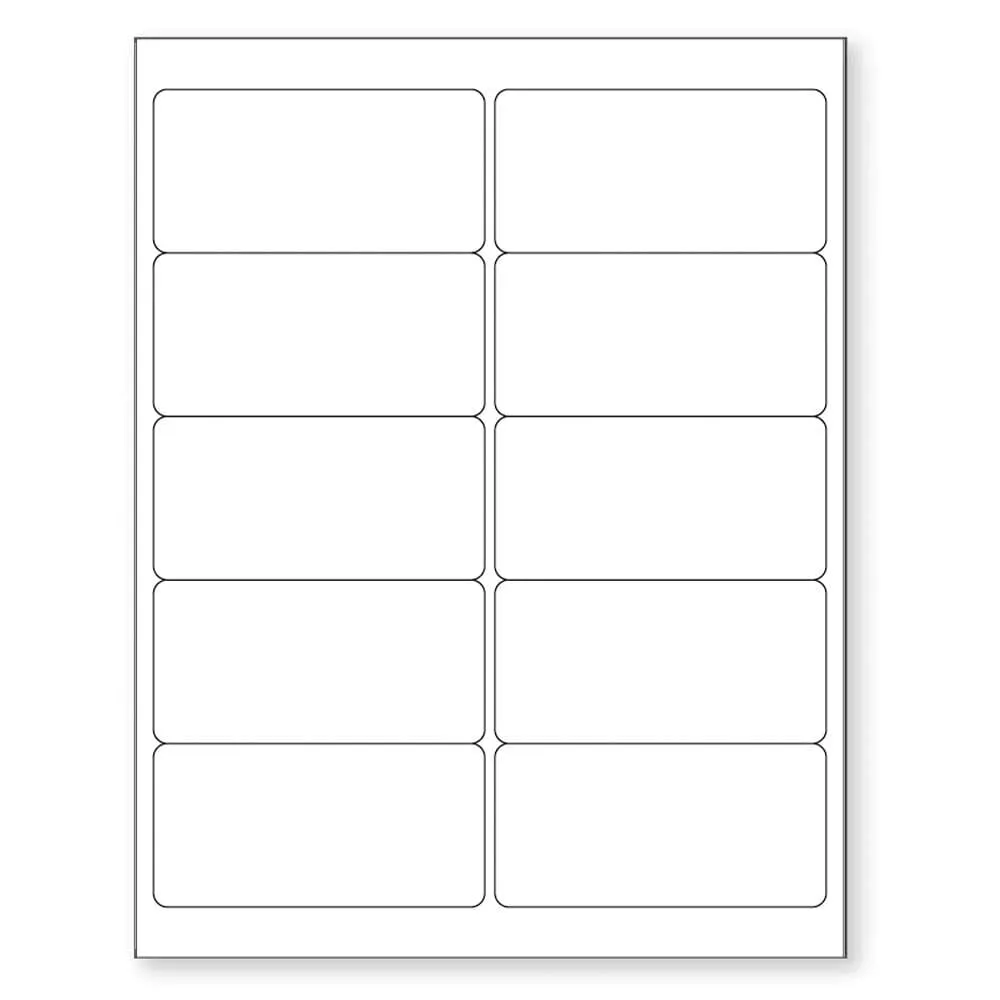 Laser Labels - White - 4" x 2" - 10 / Sheet - 2,500 / Case