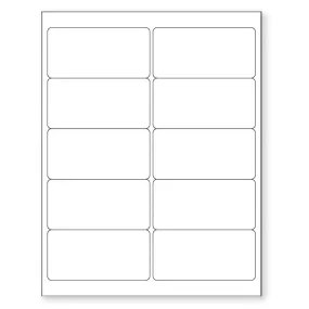 Laser Labels - White - 4" x 2" - 10 / Sheet - 2,500 / Case
