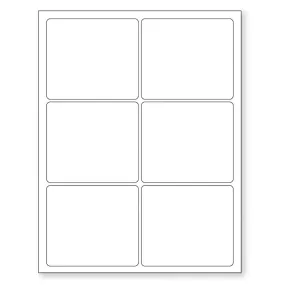 Laser Labels - White - 4" x 3-1/3" - 6 / Sheet - 1,500 / Case