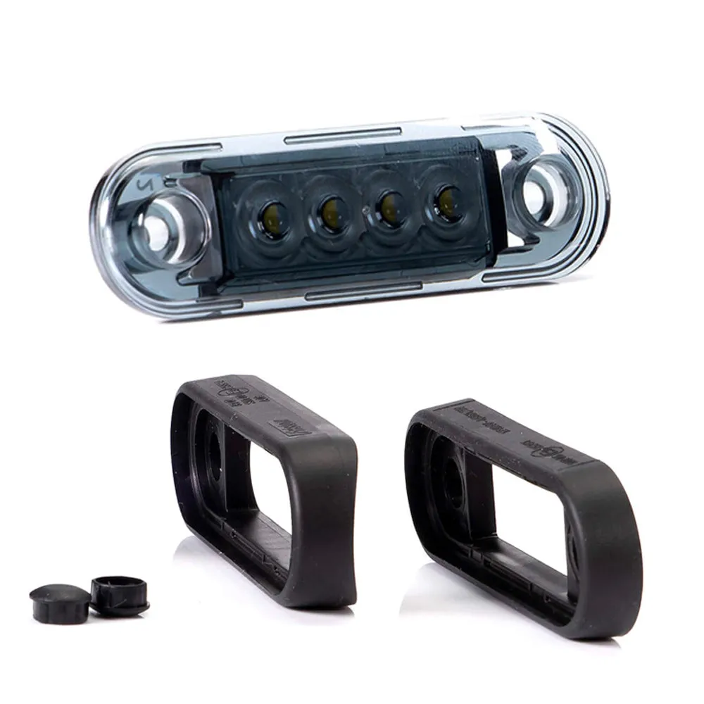 LED Marker Lights with Smoked Black Lens in Red, White & Amber
