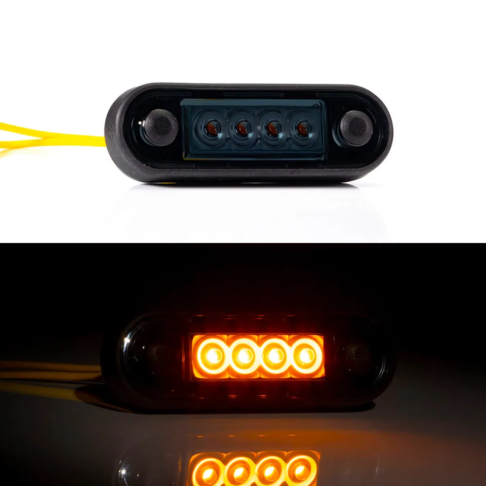 LED Marker Lights with Smoked Black Lens in Red, White & Amber