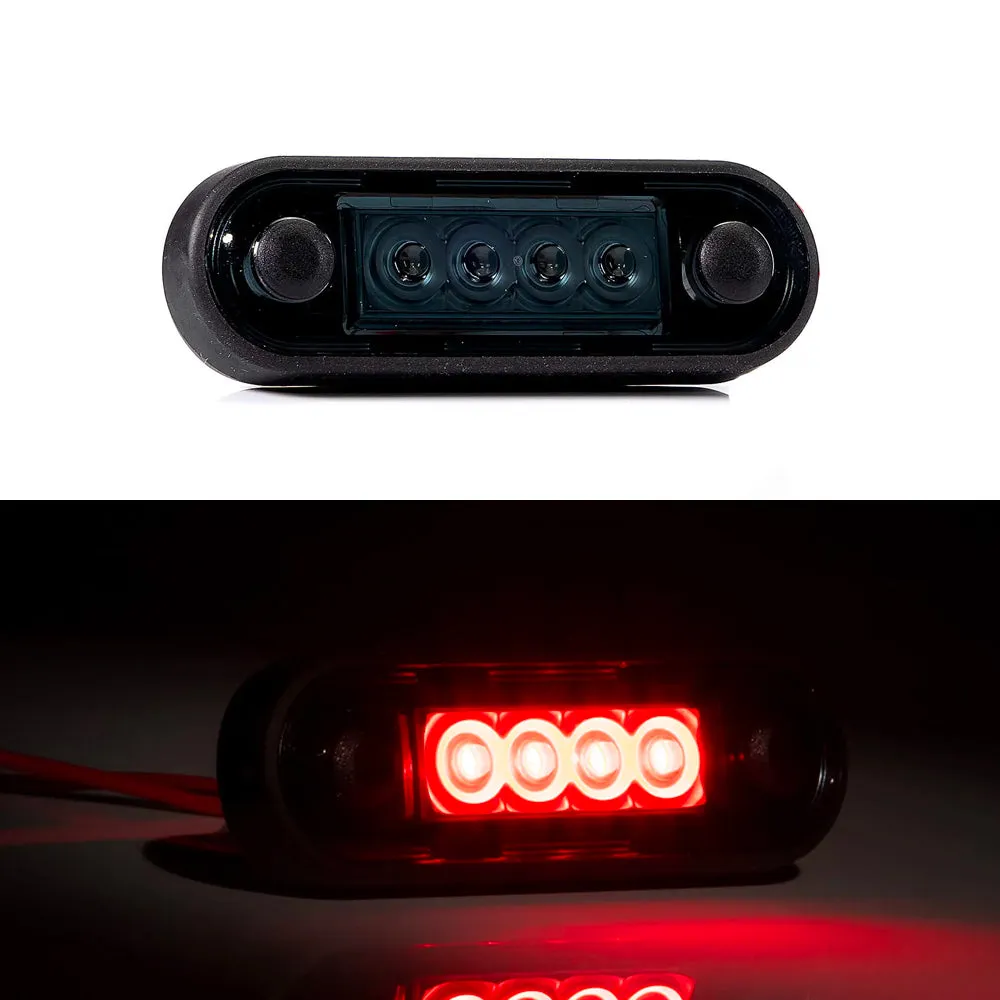 LED Marker Lights with Smoked Black Lens in Red, White & Amber