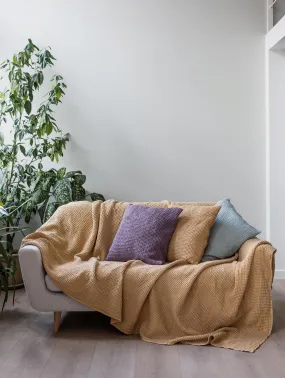 Linen Waffle Blanket | Mustard