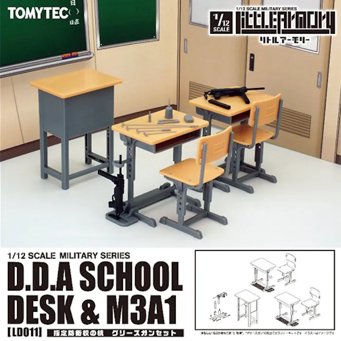 Little Armory LD011 Desk for Designated Defense High School & Grease Gun Set 1/12