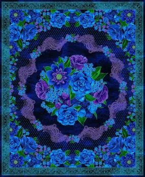 Luna Garden Navy Floral Panel - Blank Quilting