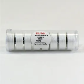 Magna-Glide Class M Poly Bobbin in White, Tube of 8