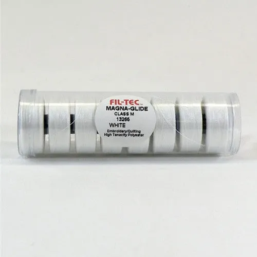 Magna-Glide Class M Poly Bobbin in White, Tube of 8