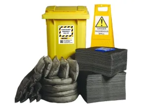 Maintenance Spill Kit Two Wheel Bin with Hinged Lid - M360SK  || 360ltr Absorbency