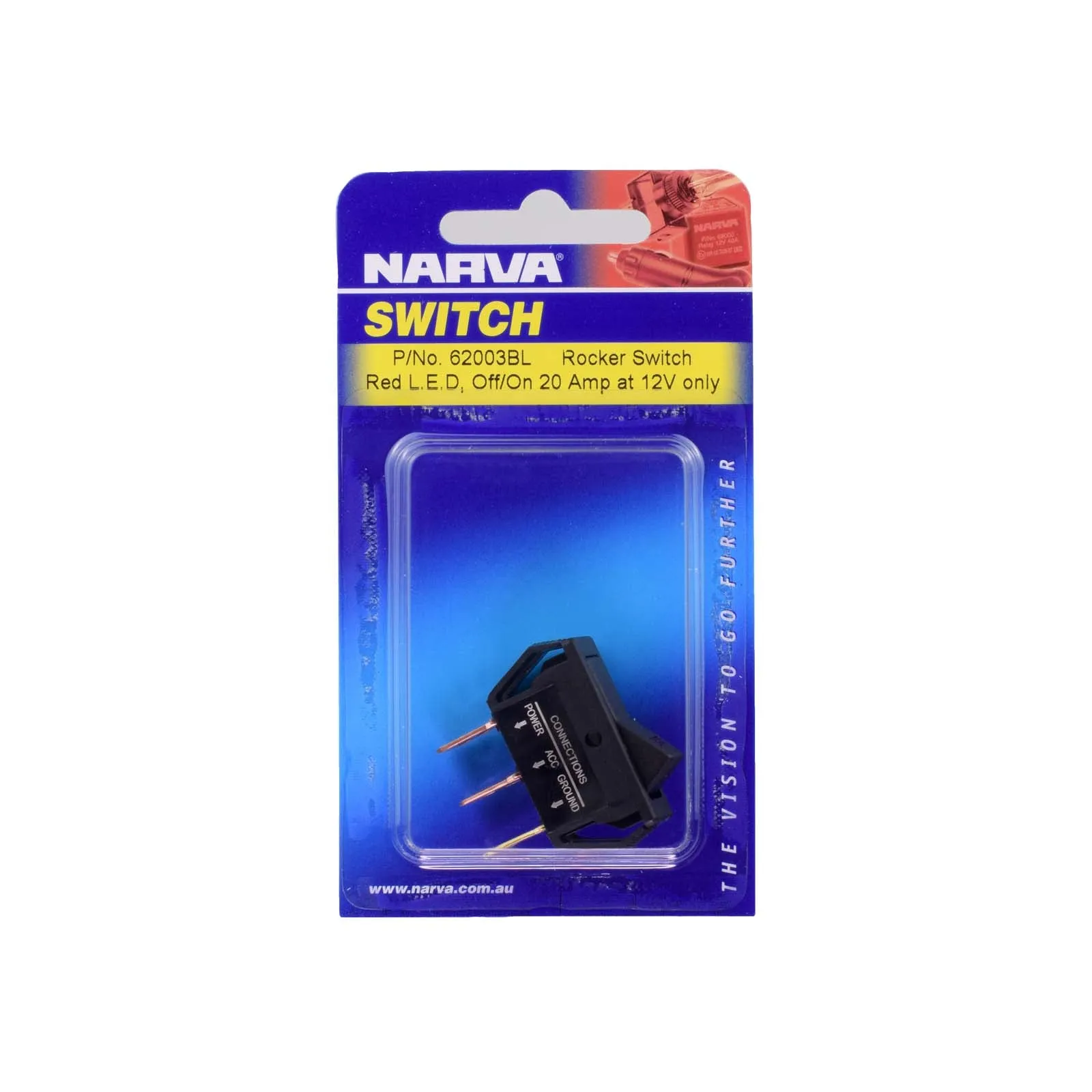 Narva 62003BL Off/On Rocker Switch With Red Led