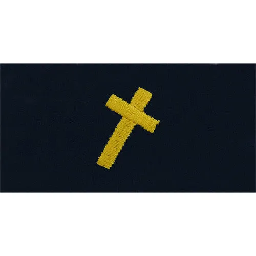 Navy Embroidered Collar Device: Christian Chaplain - coverall