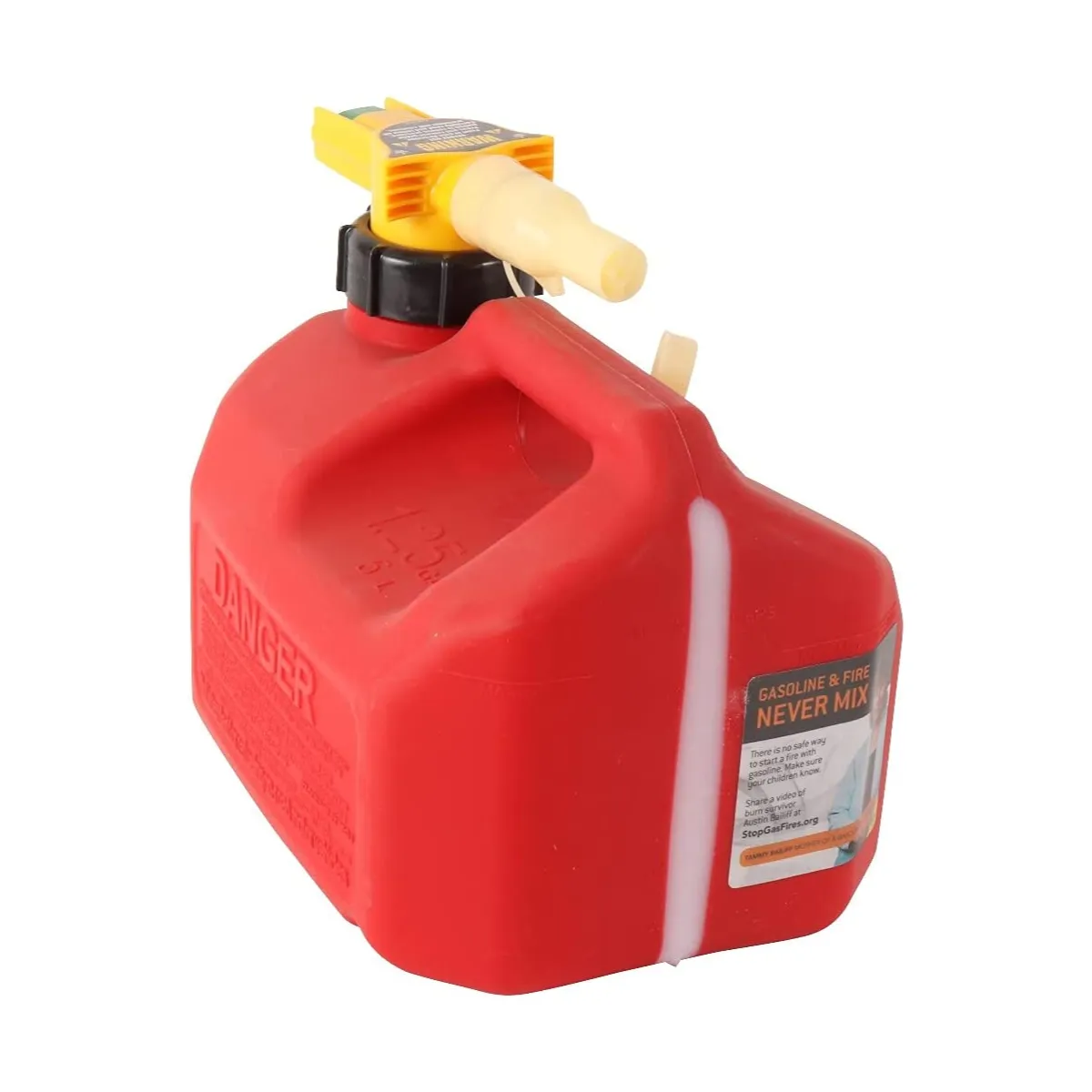 No-Spill Premium Petrol Fuel Jerry Can with Spill-Proof Nozzle - 5L