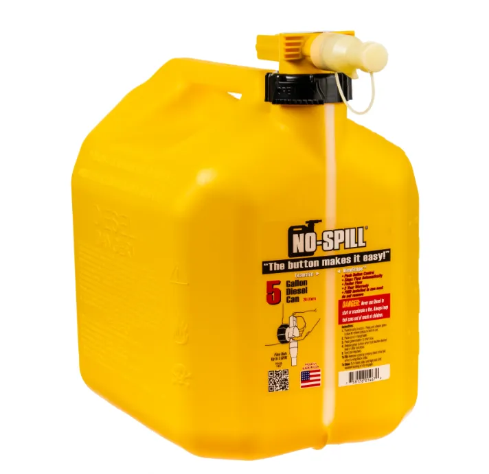 No-Spill Premium Yellow Diesel Fuel Jerry Can with Spill-Proof Nozzle - 20L