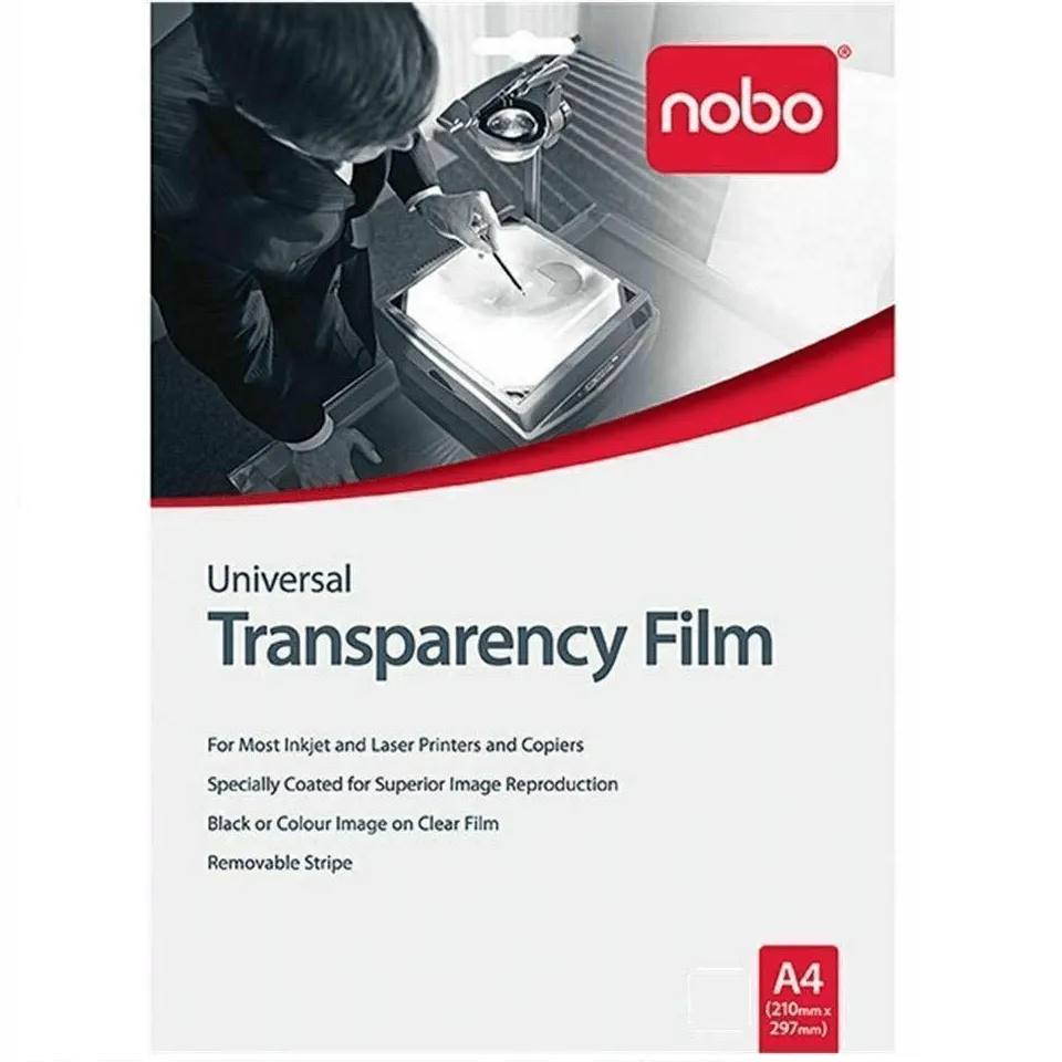 Nobo UF0025 Universal Inkjet/Laser Film Pack 25 OHP Overhead Projector