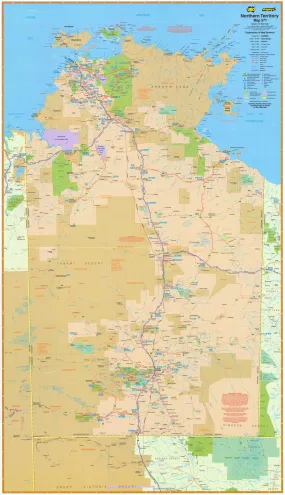 Northern Territory UBD 571 Map 1150 x 2000mm Laminated Wall Map