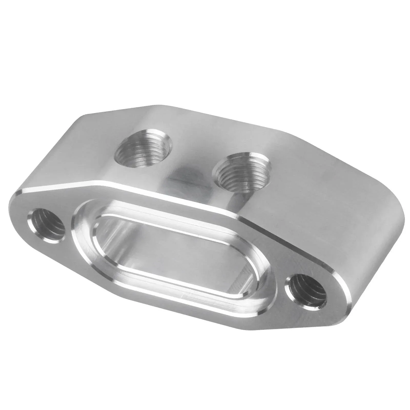 Oil Feed Line Adapter Plate LS TWIN TURBO DUAL 1/8'' NPT LS1 LSX kit LS3 right angle Billet Plate Supply Pressure Sensor Cover