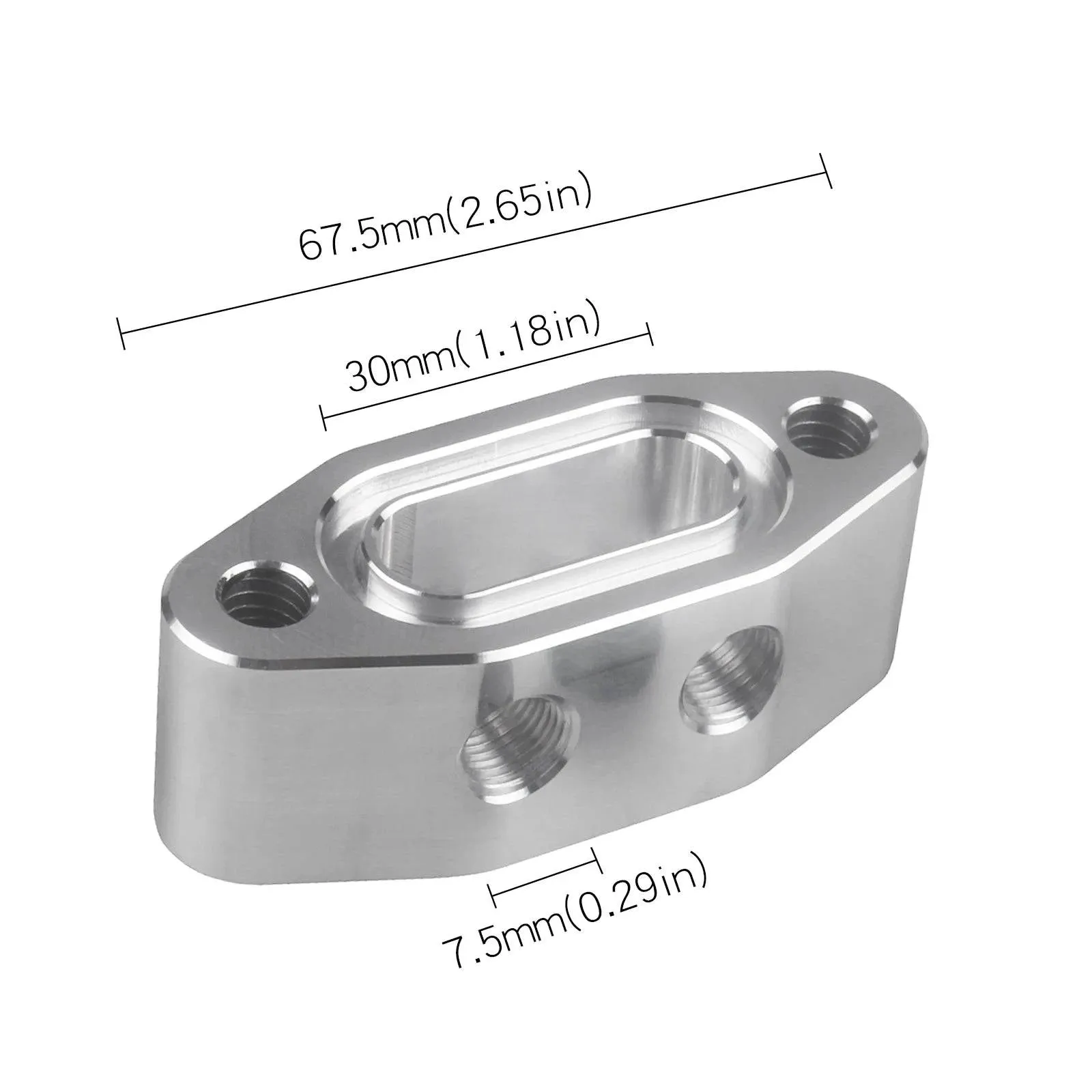 Oil Feed Line Adapter Plate LS TWIN TURBO DUAL 1/8'' NPT LS1 LSX kit LS3 right angle Billet Plate Supply Pressure Sensor Cover