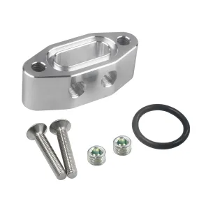Oil Feed Line Adapter Plate LS TWIN TURBO DUAL 1/8'' NPT LS1 LSX kit LS3 right angle Billet Plate Supply Pressure Sensor Cover