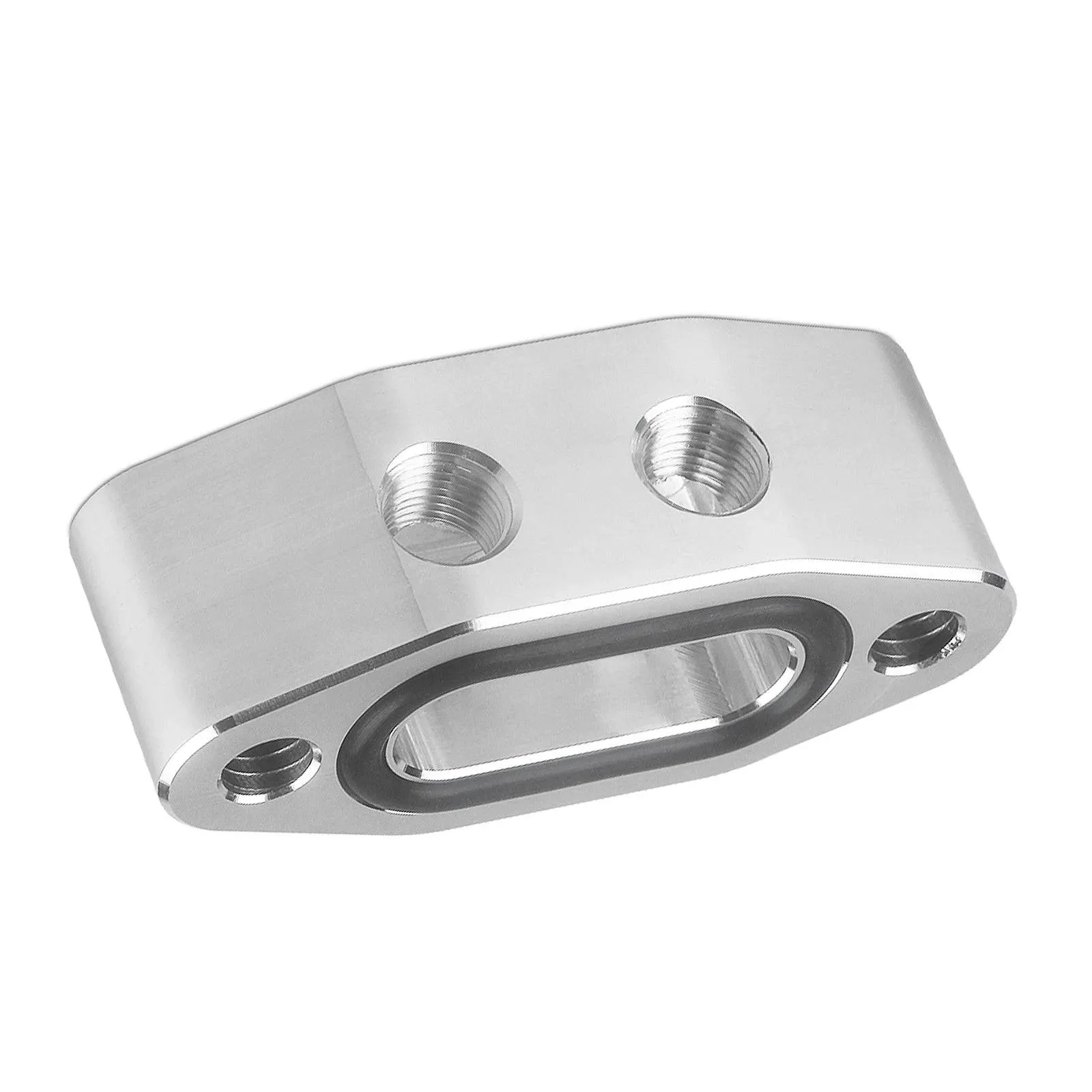 Oil Feed Line Adapter Plate LS TWIN TURBO DUAL 1/8'' NPT LS1 LSX kit LS3 right angle Billet Plate Supply Pressure Sensor Cover