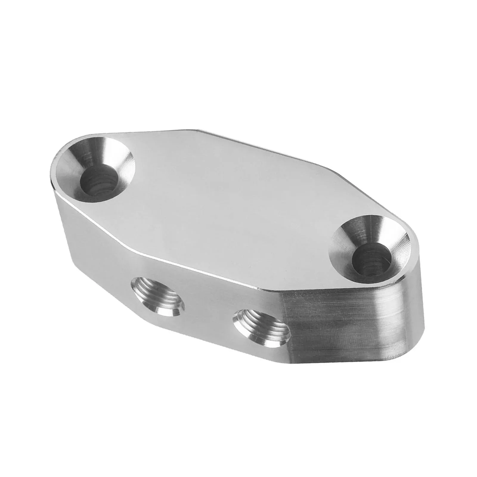Oil Feed Line Adapter Plate LS TWIN TURBO DUAL 1/8'' NPT LS1 LSX kit LS3 right angle Billet Plate Supply Pressure Sensor Cover