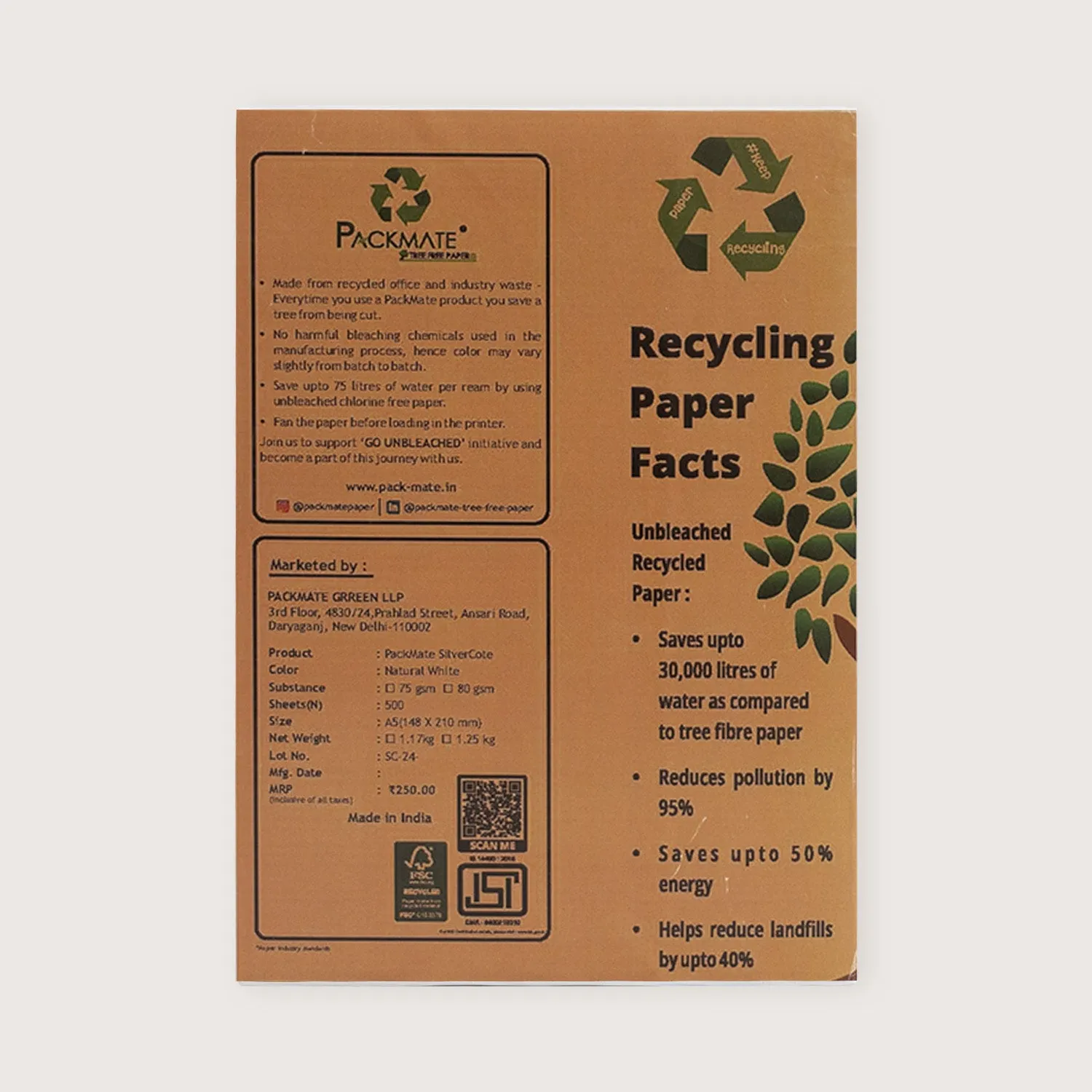 Packmate A5 Copier Combo (1 Silvercote   1 Gold)  Made From 100% Recycled Paper