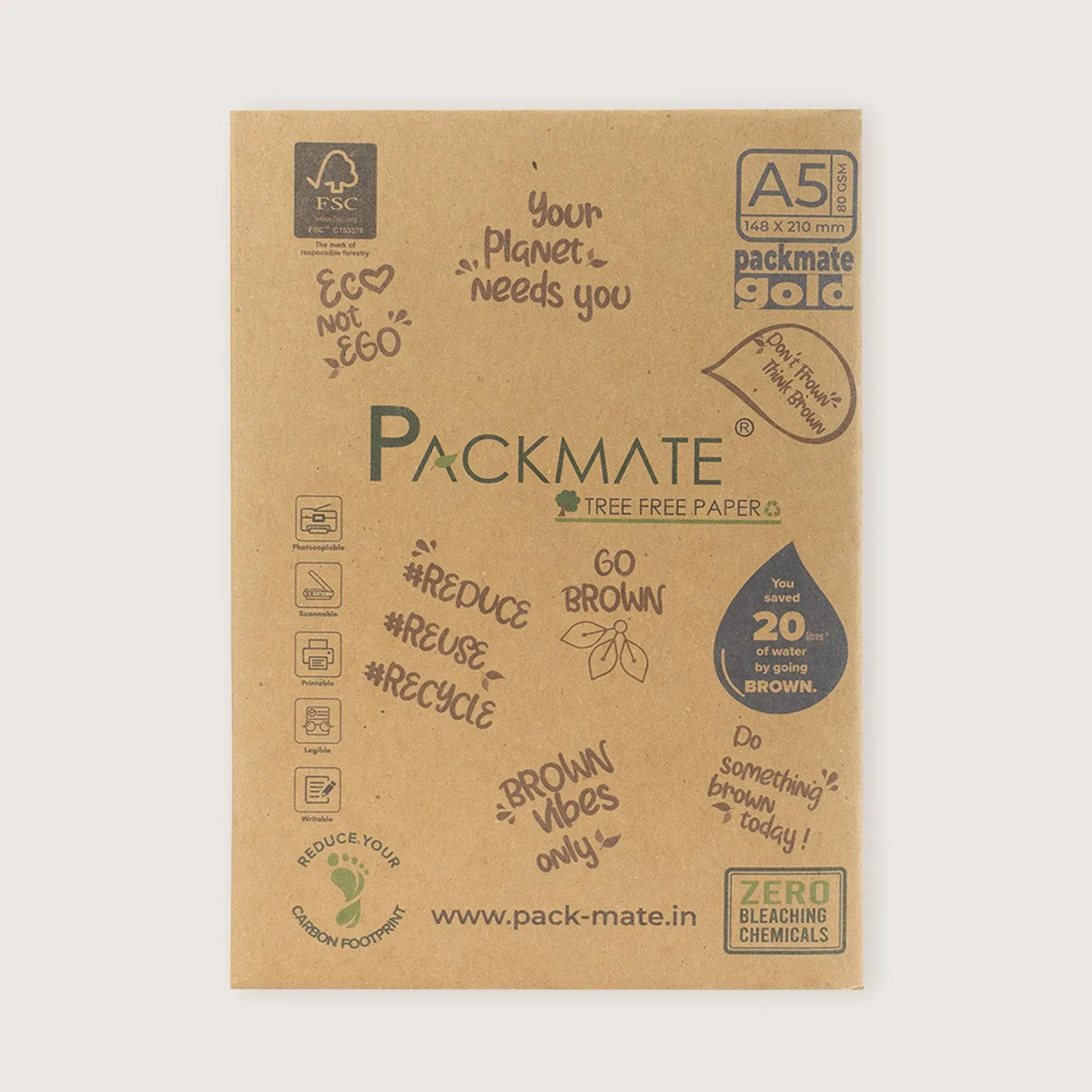 Packmate A5 Copier Combo (1 Silvercote   1 Gold)  Made From 100% Recycled Paper