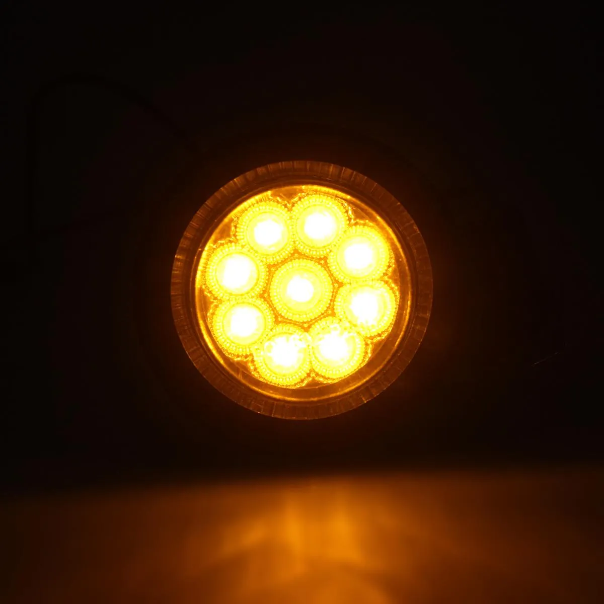 Partsam 20Pcs 2 inch Inch Round Trailer Led Side Marker and Clearance Lights Amber 9 Diodes with Reflectors for Semi Trailer Trucks, 2 Round Led Marker Lights, 2 inch Round Led Lights for Trucks