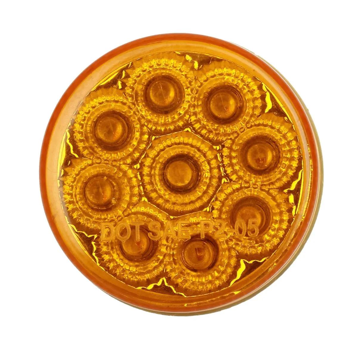 Partsam 20Pcs 2 inch Inch Round Trailer Led Side Marker and Clearance Lights Amber 9 Diodes with Reflectors for Semi Trailer Trucks, 2 Round Led Marker Lights, 2 inch Round Led Lights for Trucks