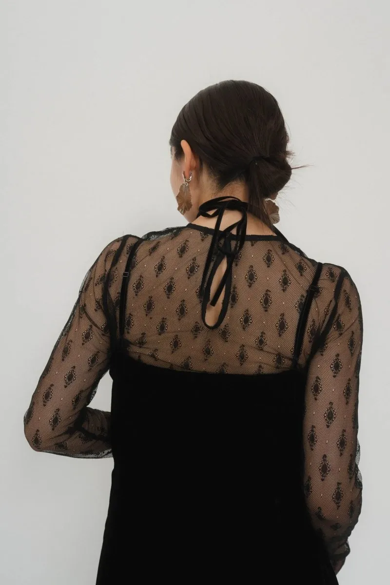 pattern lace all in one/black