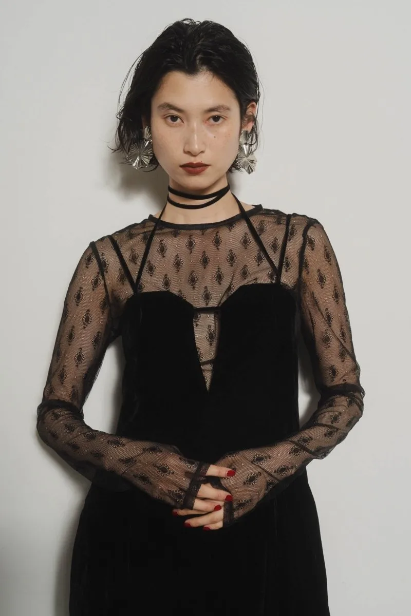 pattern lace all in one/black
