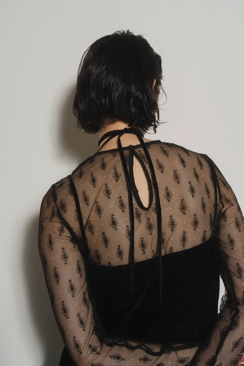 pattern lace all in one/black