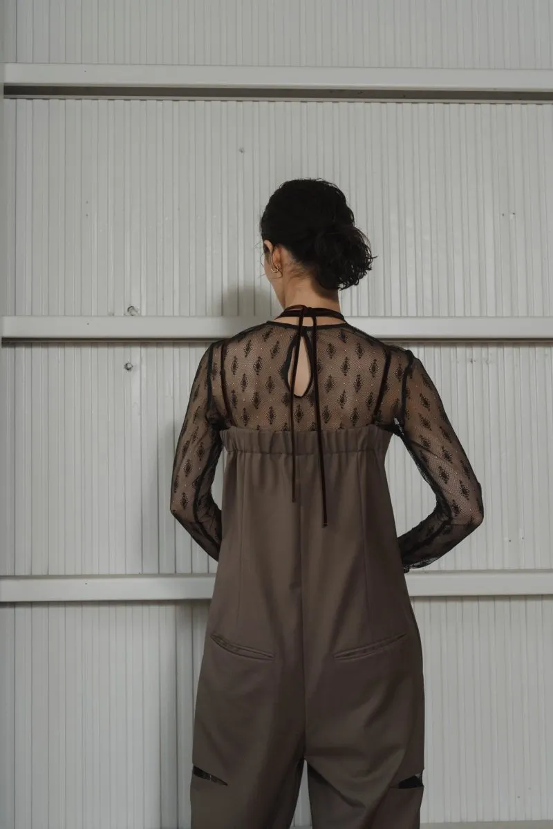 pattern lace all in one/khaki