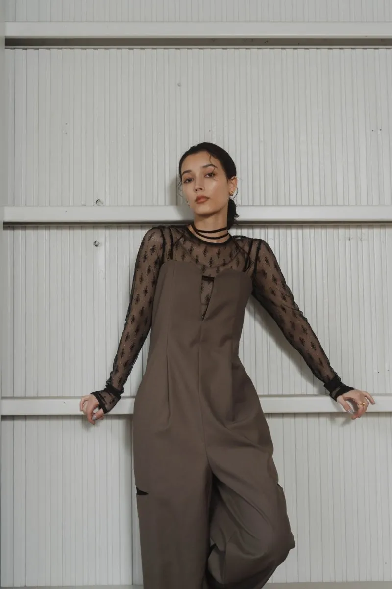 pattern lace all in one/khaki