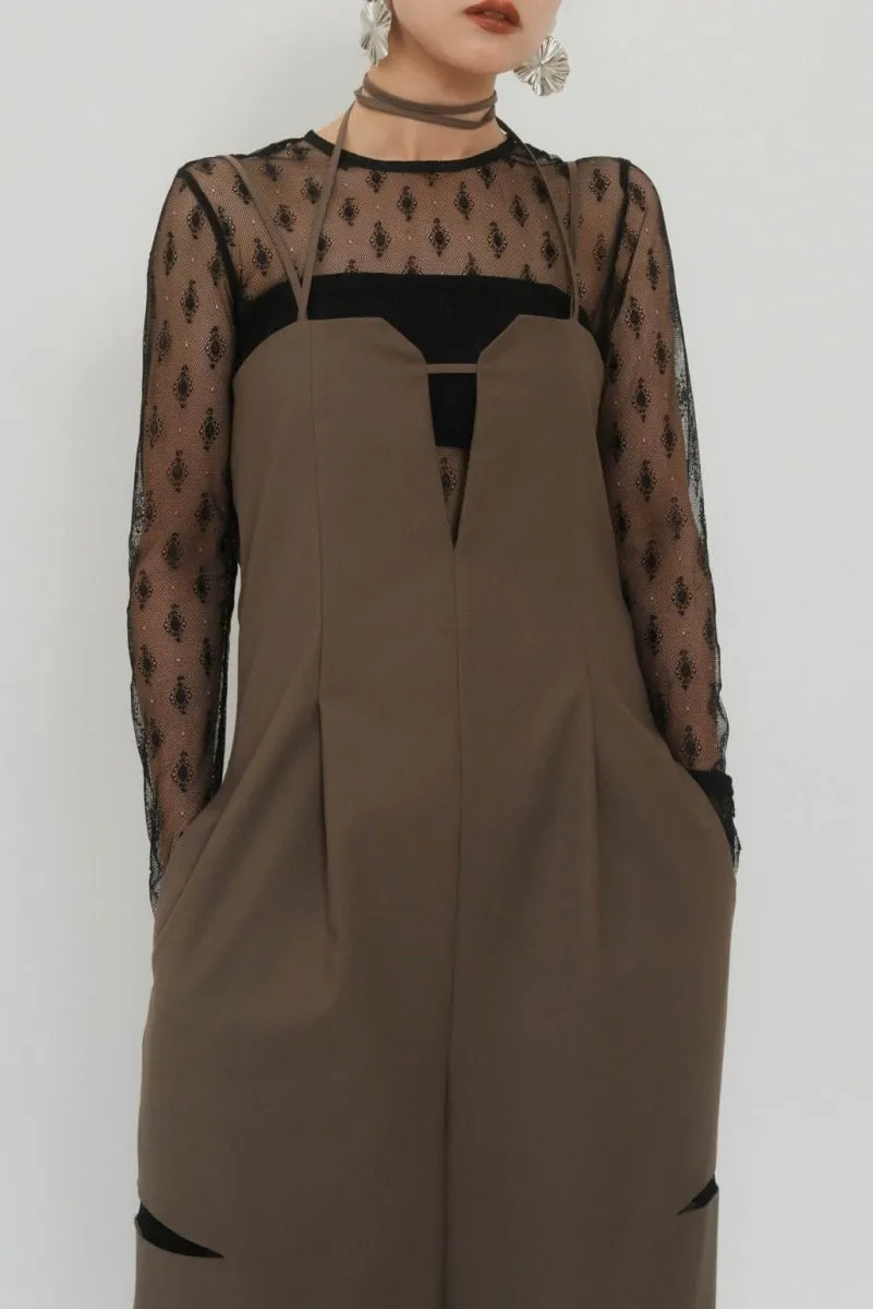 pattern lace all in one/khaki