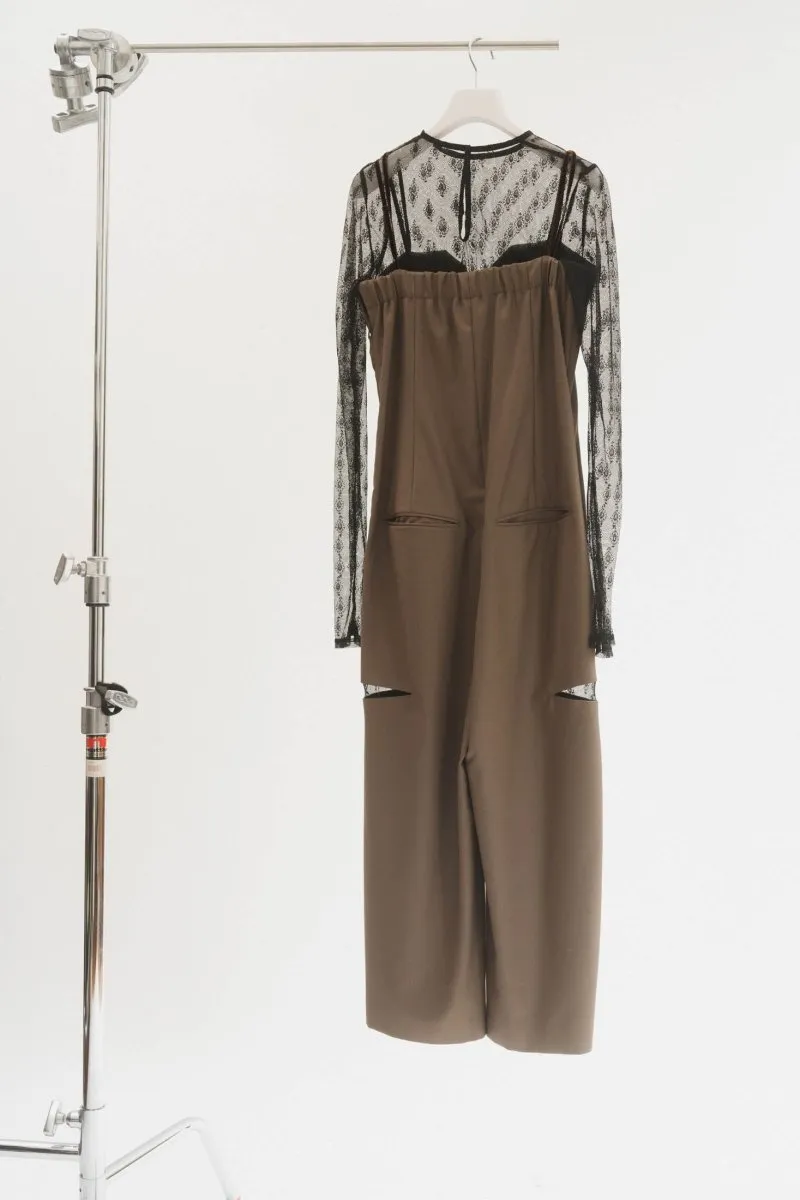 pattern lace all in one/khaki